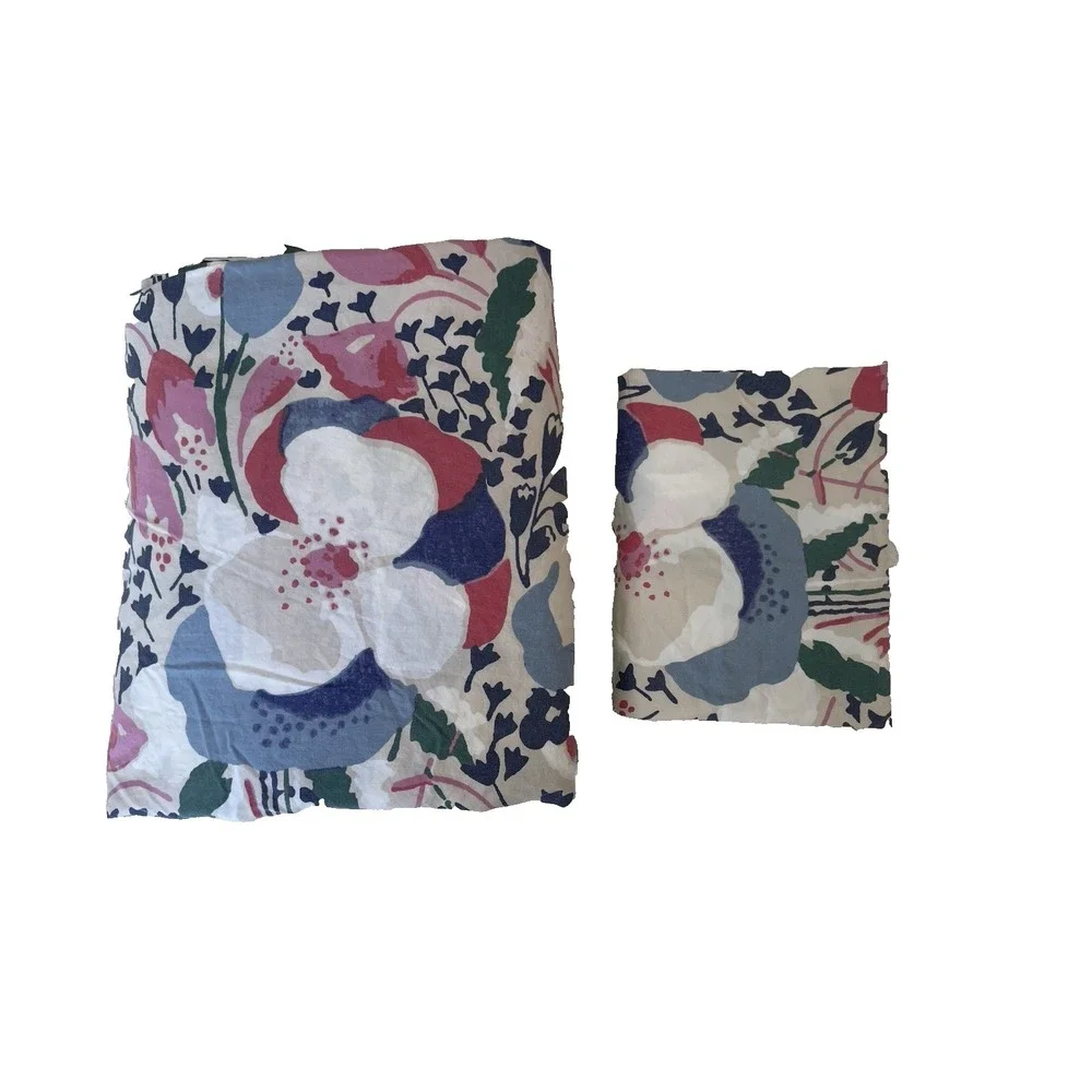 Ralph Lauren Sophie Watercolor Full/Queen Duvet Cover & Pillow Sham Blue Pink